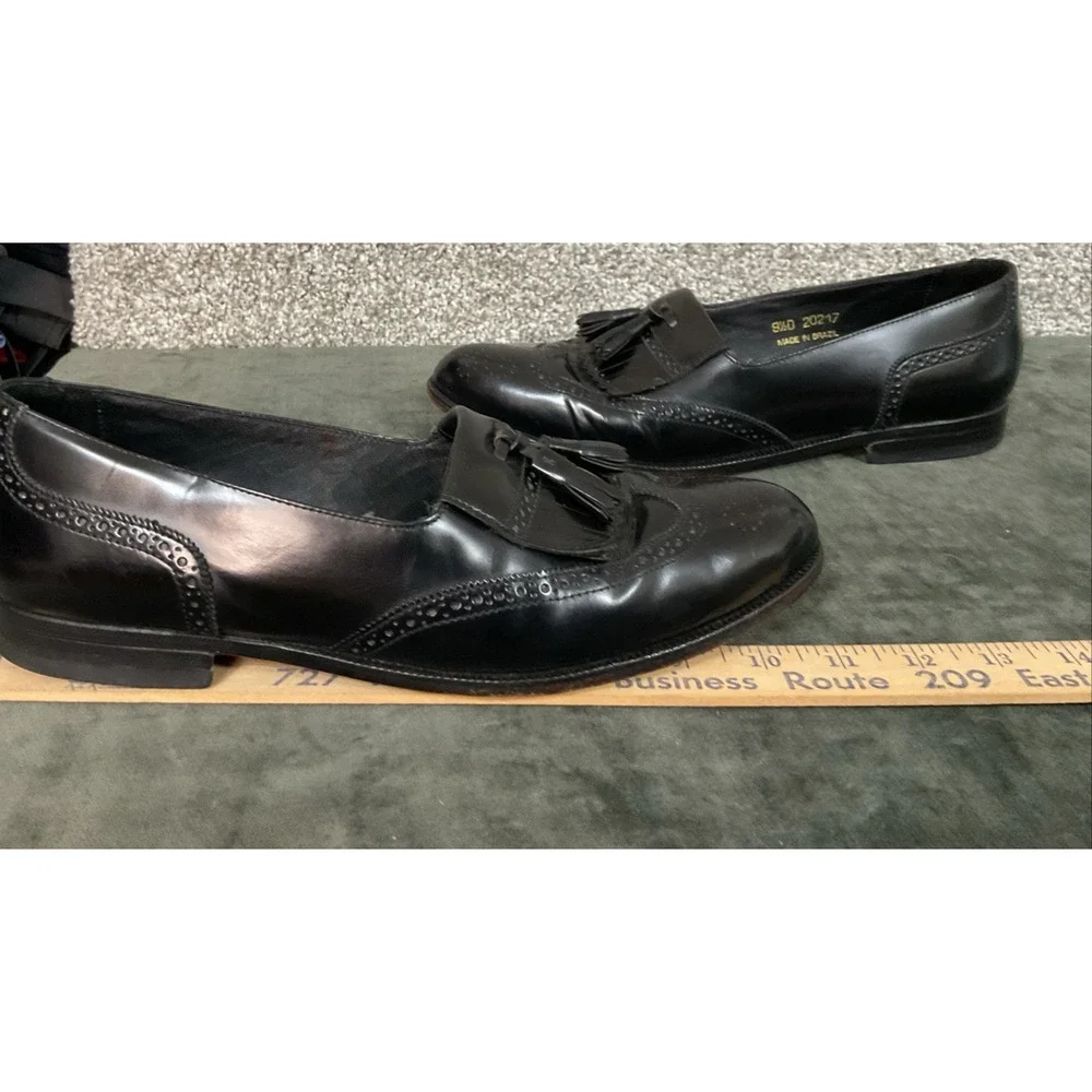 Men's Florsheim Black Leather Dress Shoes Wingtip Size 9.5D 20217 Brazil